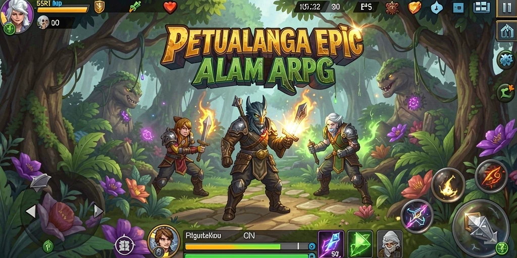 Screenshot menunjukkan aksi seru dalam pertempuran ARPG.