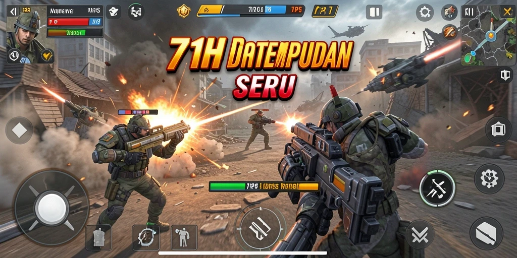 Screenshot <strong>71H</strong> menampilkan aksi pertempuran seru di lapangan.