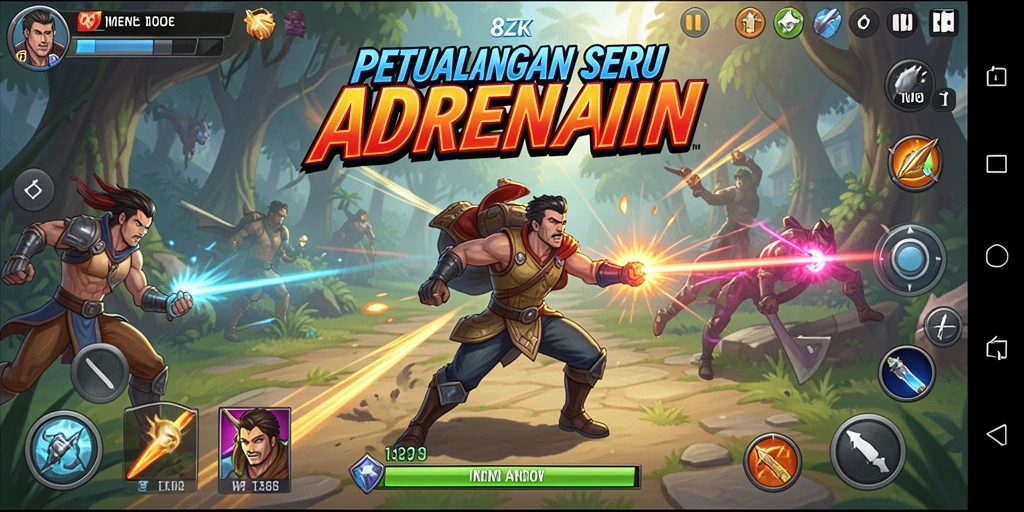 Screenshot gameplay 8ZK menampilkan petualangan seru di dunia yang spektakuler.