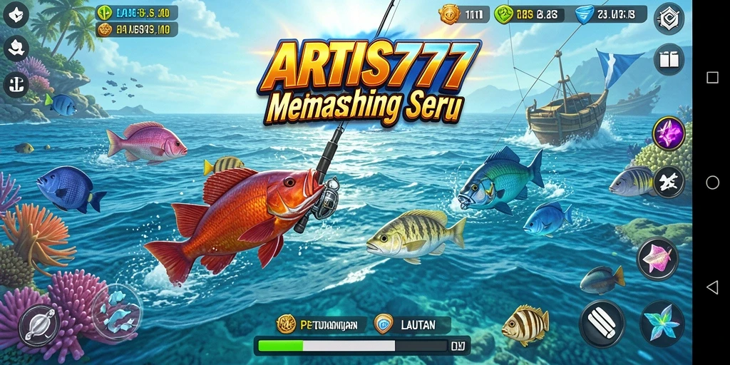 Tampilan gameplay ARTIS777 yang menggambarkan keseruan memancing.