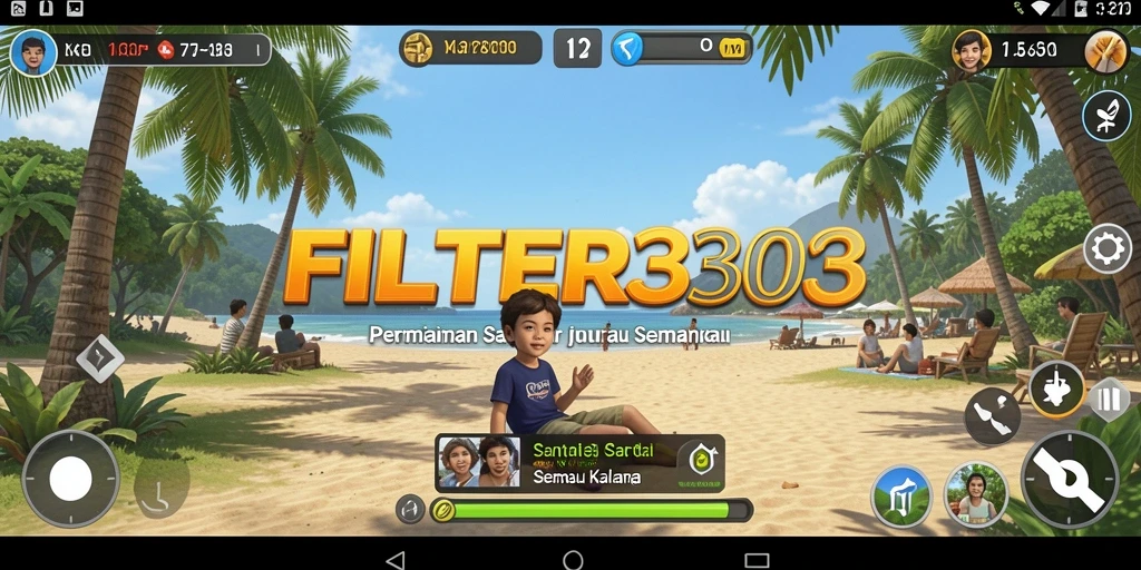Tangkapan layar utama FILTER303 menampilkan momen seru saat bermain game Casual.