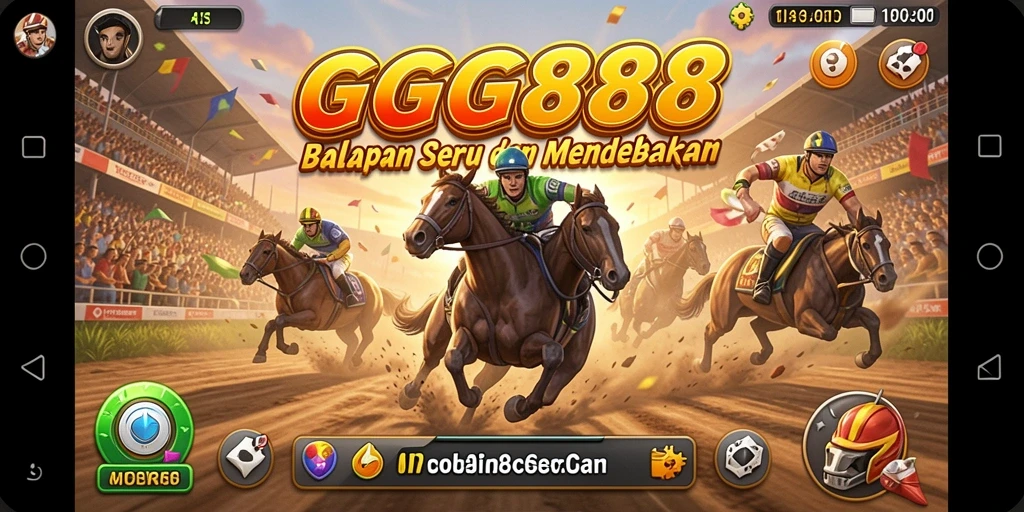 Gameplay GGG888 menampilkan aksi balapan yang mendebarkan dan kompetitif.