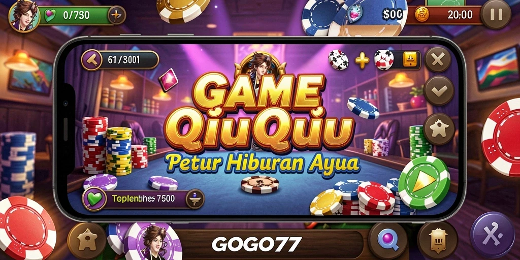 Screenshot utama GOGO77 menampilkan gameplay seru QiuQiu.