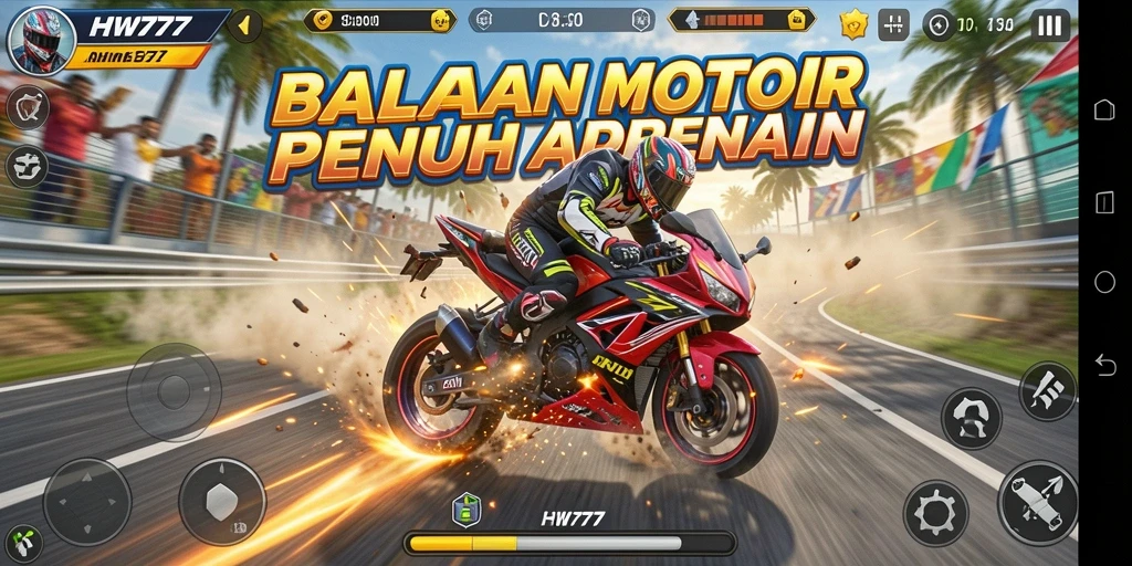 Gameplay menegangkan balapan motor di HW777.