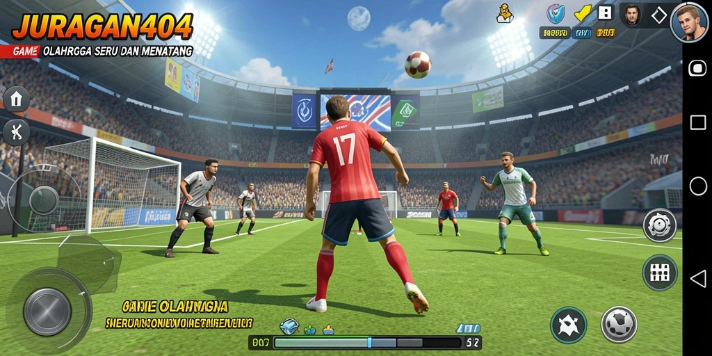 Tampilan menarik dari gameplay olahraga di JURAGAN404.