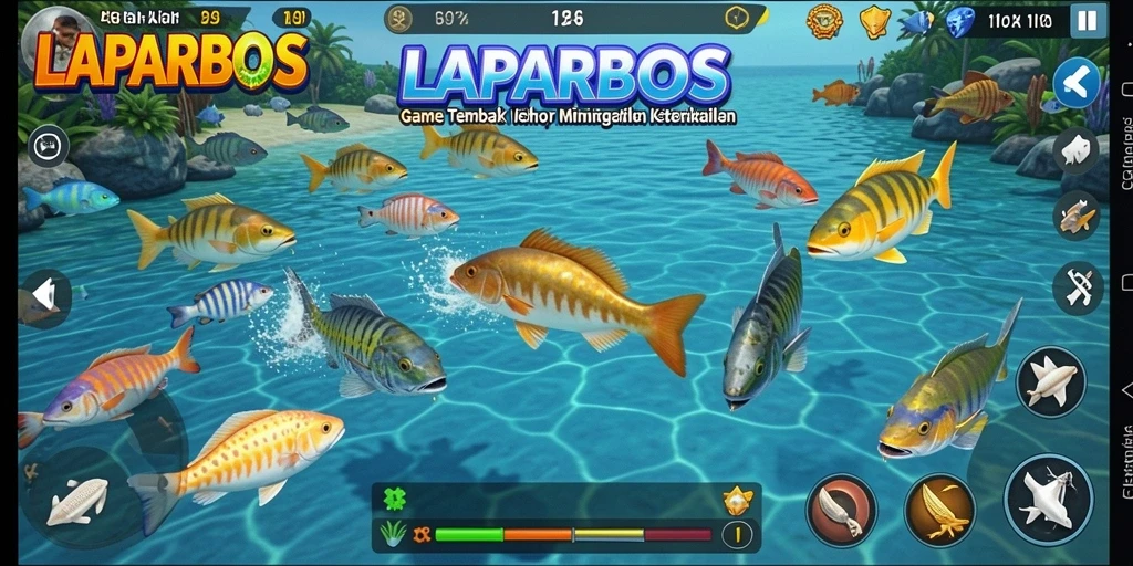 Menampilkan gameplay seru menangkap ikan dalam LAPARBOS.