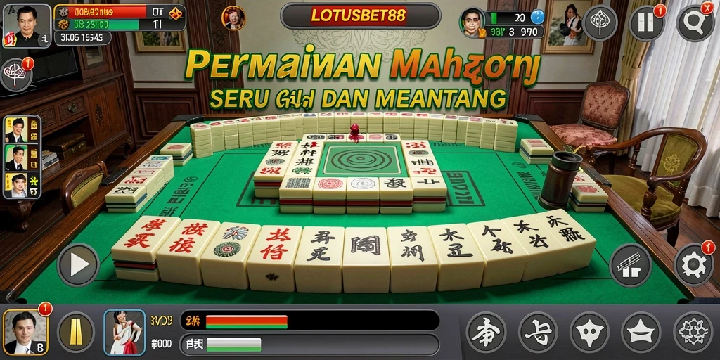 Screenshot LOTUSBET88 menampilkan gameplay Mahjong yang mendebarkan.