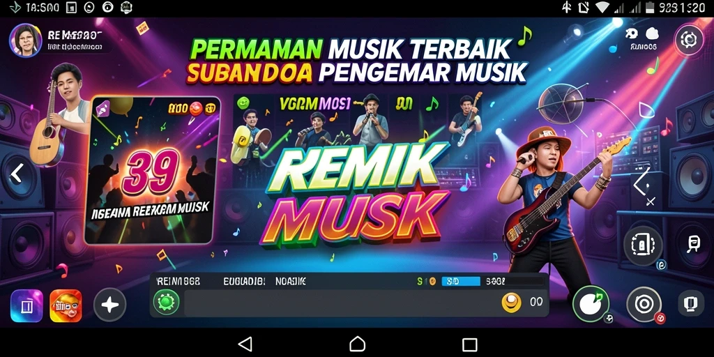 Tangkapan layar dari gameplay REMI101 yang menampilkan interaksi musik yang seru.