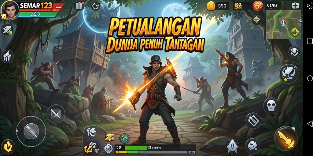 Tampilan gameplay SEMAR123 menekankan petualangan menarik dan eksplorasi yang mendalam.