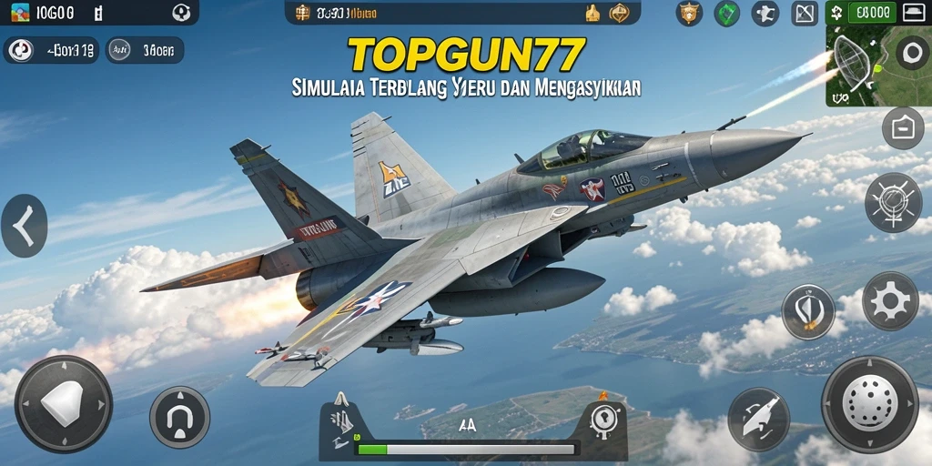 Gameplay seru dengan grafis realistis dalam TOPGUN77