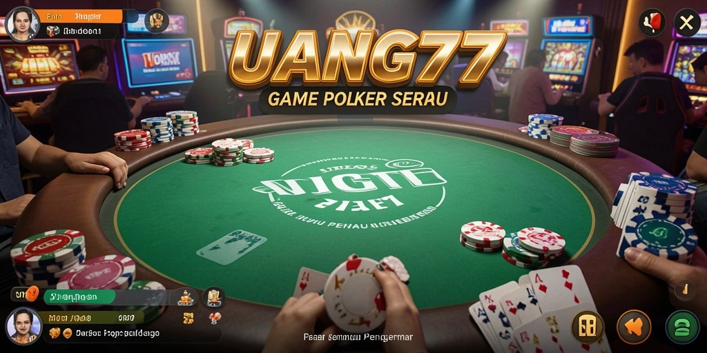 Tampilan gameplay UANG77 yang menakjubkan dan realistis saat bermain Poker.