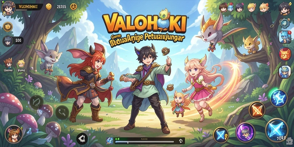 Screenshot VALOHOKI menampilkan pertarungan karakter Anime yang epik dan dinamis.