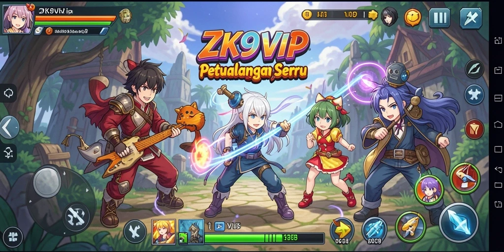 Tampilan gameplay ZK9VIP dengan karakter anime yang mendebarkan.